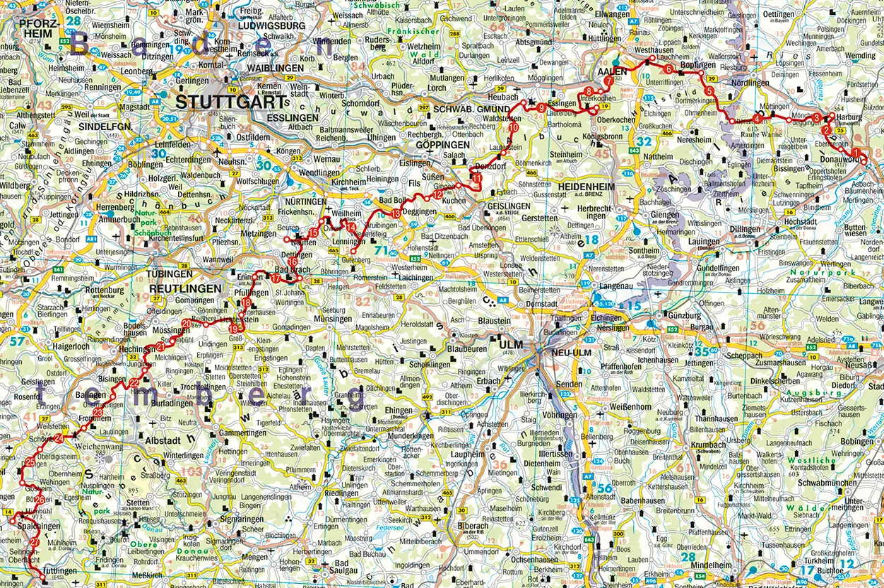 Albsteig Nordrandweg (HW1) Von Donauwörth bist Tuttlingen Rother Wanderführer – Bild 2